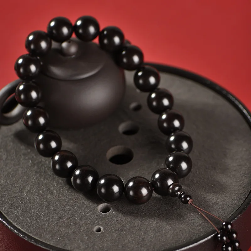 Buddhist Rosary Ebony Purple Sandalwood Handheld Car Hanging Rearview Mirror Wooden Pendant Bracelet
