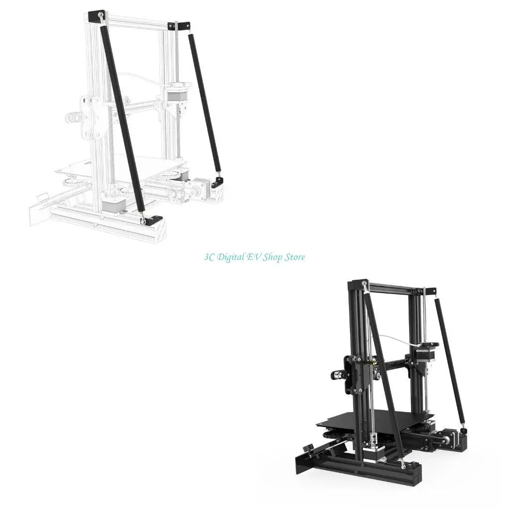 

E74D Printer Pull Rod Tie Rod Set Alloy Support Rod for 3D Printers Ender-3/Ender 3S Series