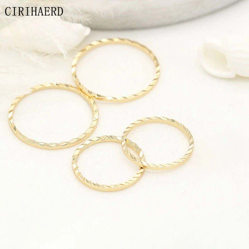 14K Real Gold Plated Brass Metal Round Jump Rings DIY Handmade Jewelry Materials Accessories Supplies Closed Ring Connectors