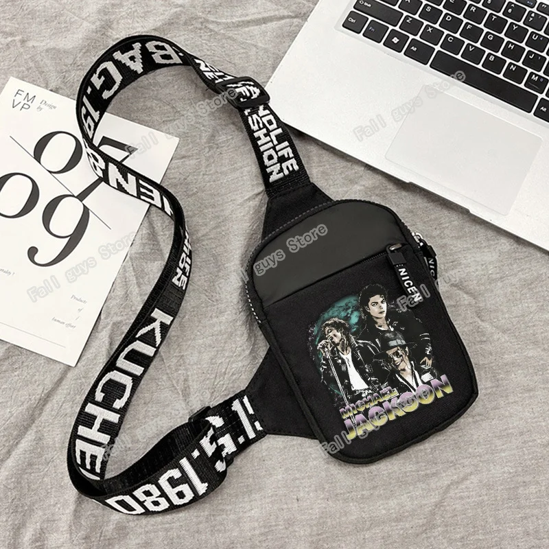 Michael Jacksons Series Small Crossbody Bags Lightweight Cartoon Shoulder Bag Trend Mobile Phone Chest Pouch Funny Birthday Gift