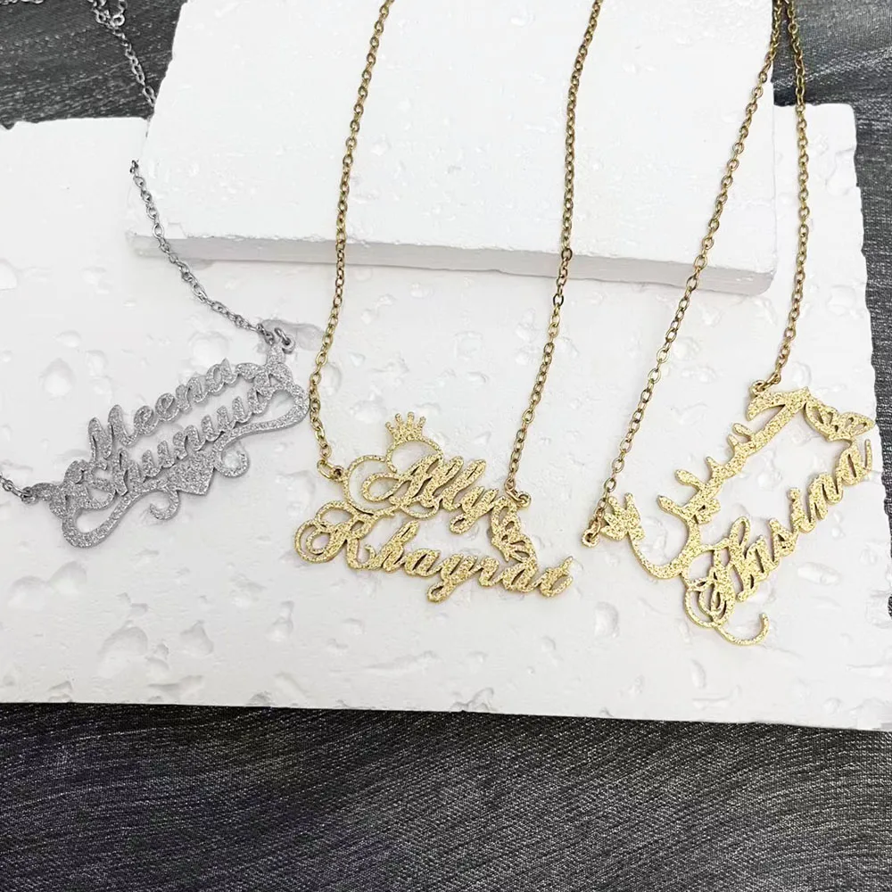 شخصية اسم قلادة لامعة الفولاذ المقاوم للصدأ مجوهرات الأزياء زوجين فراشة قلادة مخصصة هدية عيد ميلاد 2026 جديد #2