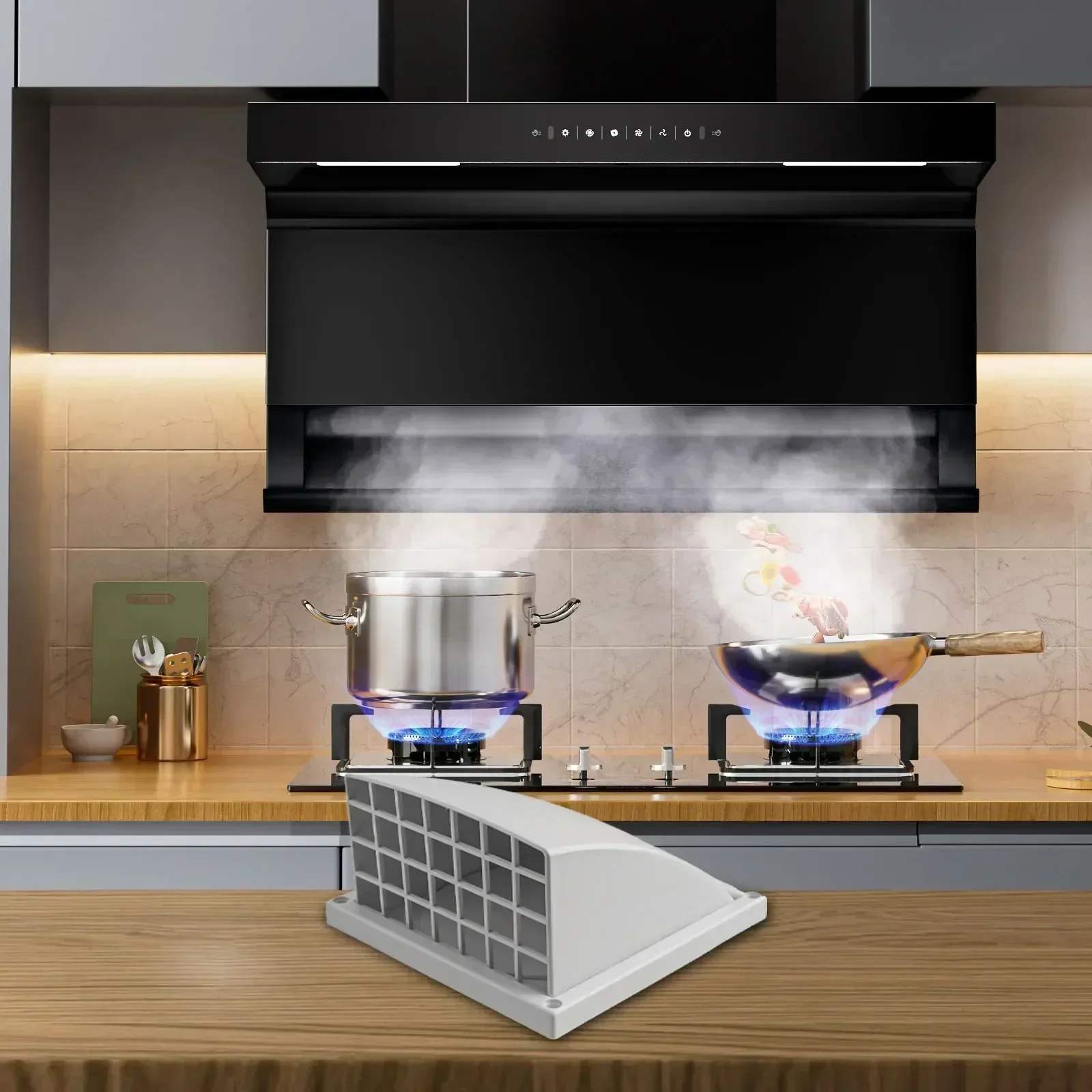 ABS Exhaust Hood ABS Exterior Wall Ventilation Grille Efficient Airflow Control Long-lasting Usage For Toilets