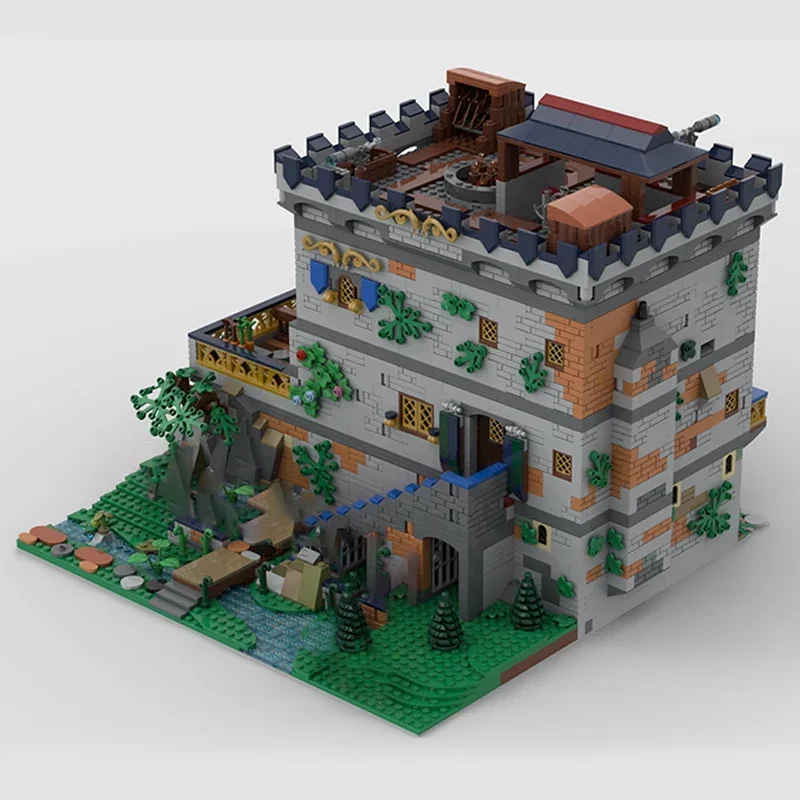 การวิเคราะห์ Moc อิฐชุดปราสาทยุคกลาง Outpost Modular Building Blocks ของขวัญของเล่นเด็ก DIY ชุดประกอบชุด