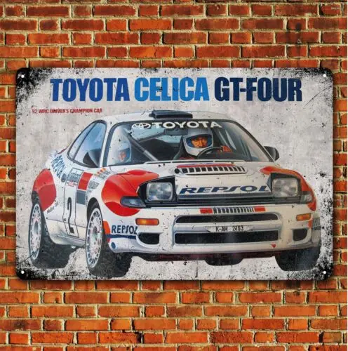 Celica Gt-Four Wrc Racing Car Metal Poster - 20x30cm Garage Tin Sign