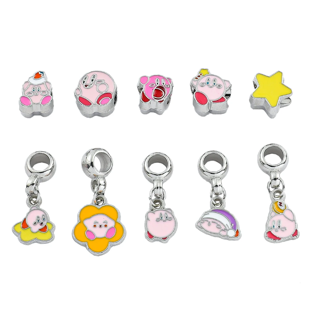 

10PCS Anime Kirby Alloy Drip DIY Jewelry Accessories DIY Bracelet Necklace Pendant Cartoon Pendant Jewelry