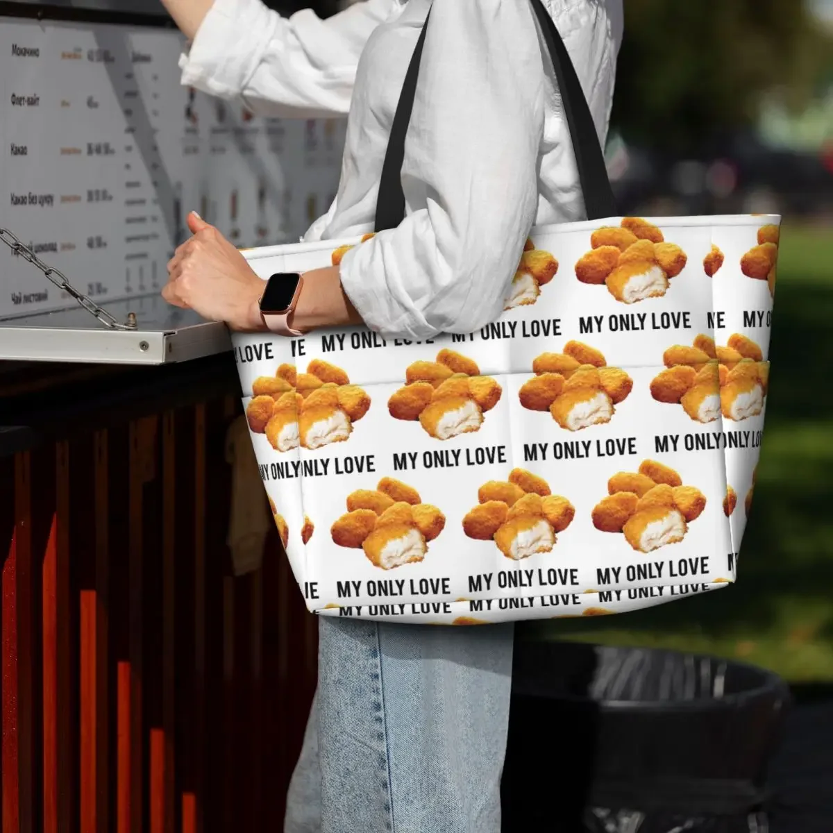 

Chicken Nuggets My Only Love Beach Tote Bag Sport Gym Yoga Duffle Large Tote Bag Women Travel Bag Fitness bag