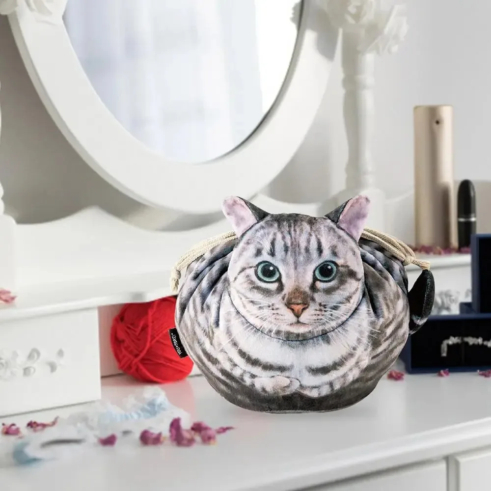 Cat Cosmetic Bag Cat Shaped Toiletry Bag Makeup Toiletry Storage Bag Drawstring Coin Pouch Purse For Travel Decoration Cat