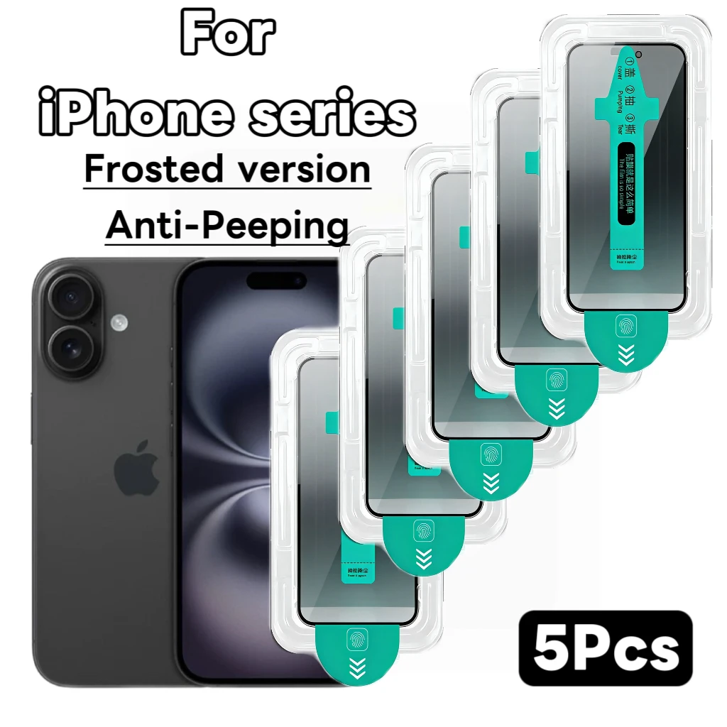 

Matte Anti-Spy Tempered Glass Screen Protector for iPhone 17/16/15/14/13/12/XS/X Series - 5-Pack