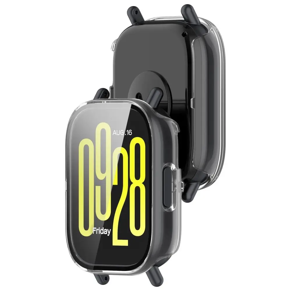 PC+Tempered Protective Case Anti-Scratch Smart Watch Screen Protector Hard Full Coverage Cover Shell for Redmi Watch 5 Active