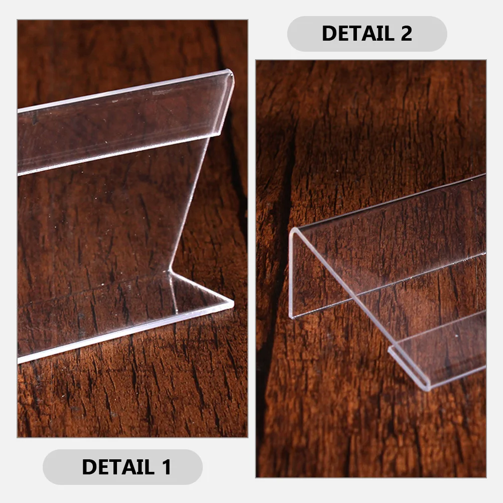 

10Pcs Acrylic Price Tag Holders Clear Display Stands Functional Advertising Signs for Shops