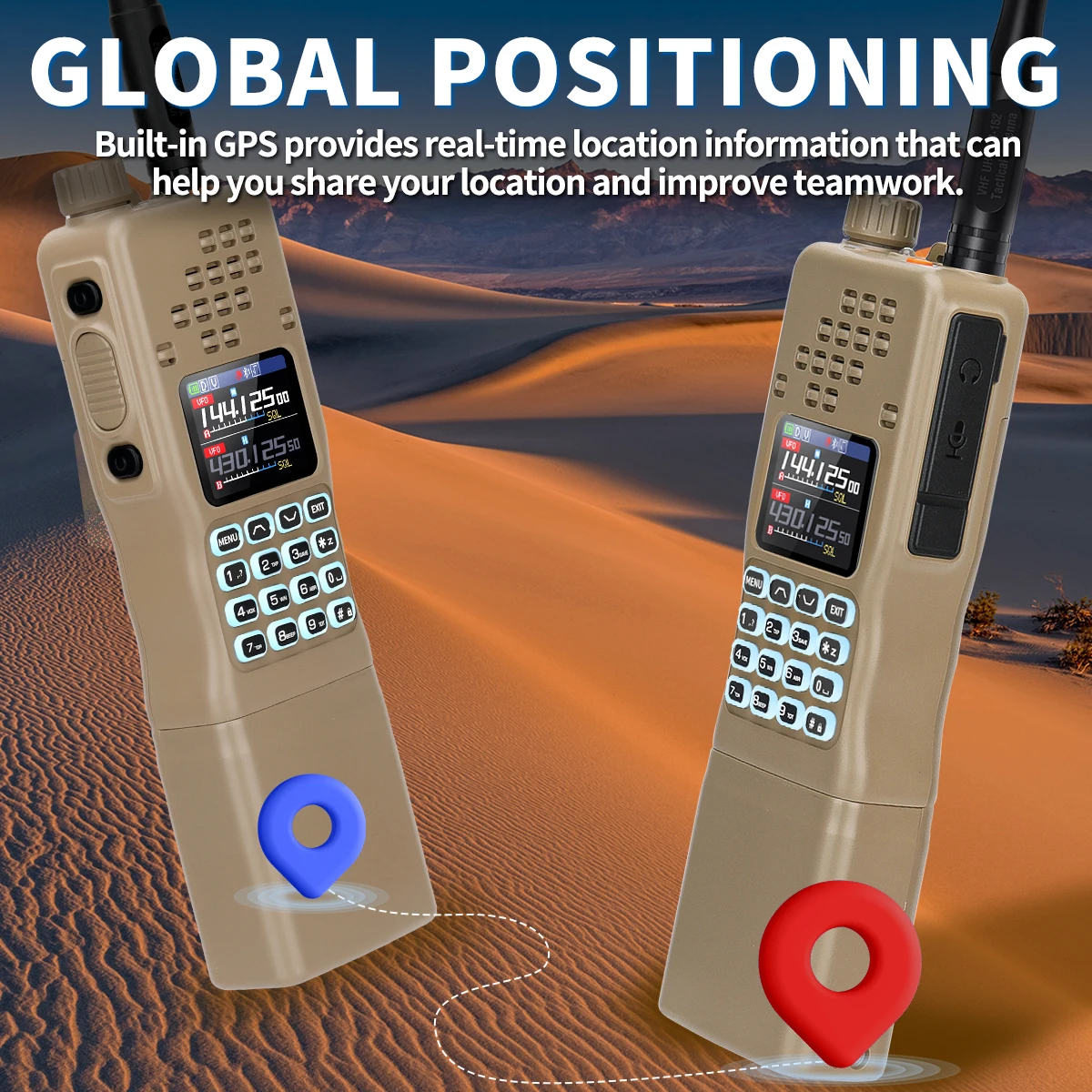 BAOFENG AR-152 PRO GPS Walkie Bluetooth APP Programing Wireless Copy Frequency Multi Band Large Power 10W Tactical Ham Radio