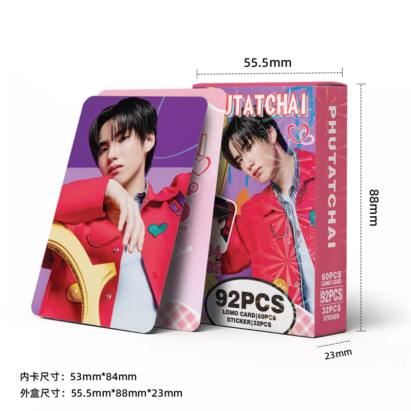 การ์ดมินิวงบอยกรุ๊ปเคป๊อป 92 ชิ้น, สินค้าของดารา, การ์ดรูปถ่ายสนับสนุนบนอินสตาแกรม, สติกเกอร์มินิ, การ์ดโลโมสองด้าน