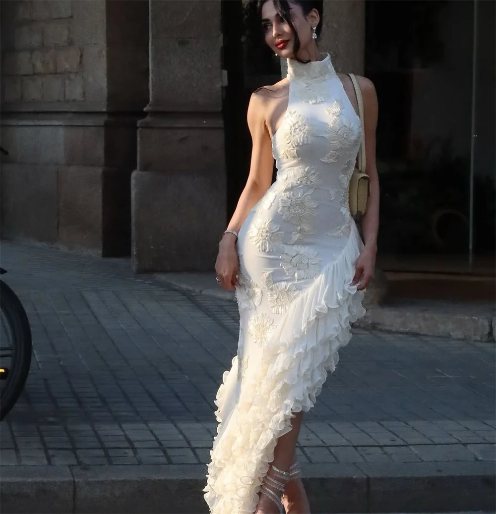 Mila Halter Neck Mermaid Prom Dresses 2025 Sleeveless Embroidery Appliques Evening Dresses Elegant Customized Party Dresses image 4