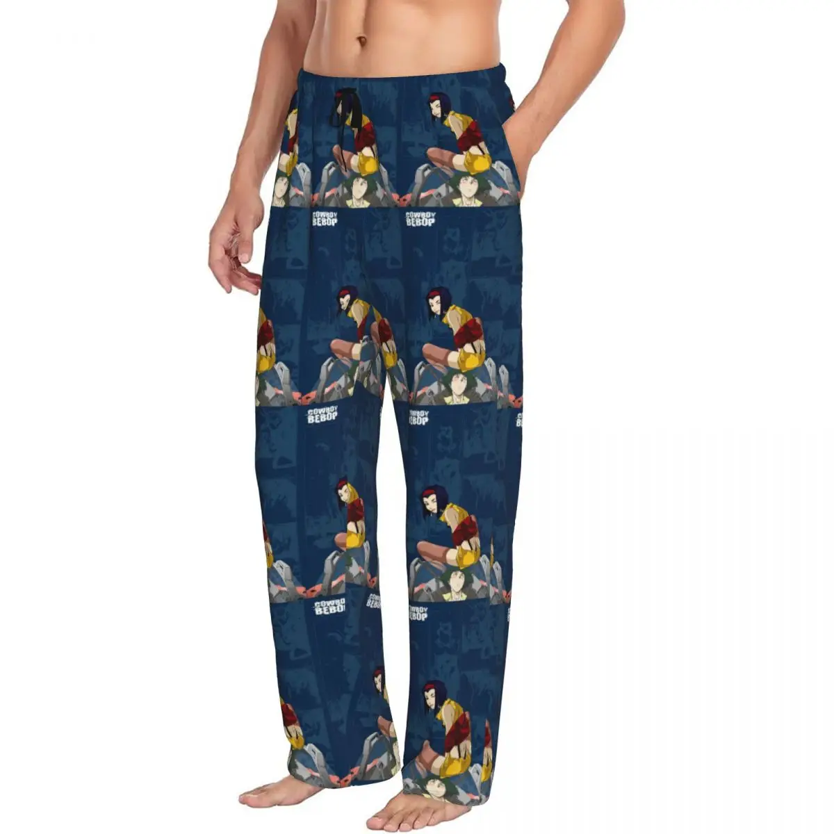 مخصص كاوبوي البيبوب أنيمي بيجامة السراويل ملابس خاصة للرجال حزام مطاط الكرتون مانغا قيعان صالة النوم مع جيوب #2