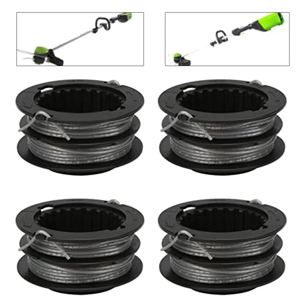 17ft .080 String Trimmer Replacement Spool For Greenworks & For Snapper 4pcs Thread Spools For Parkside Cordless Grass