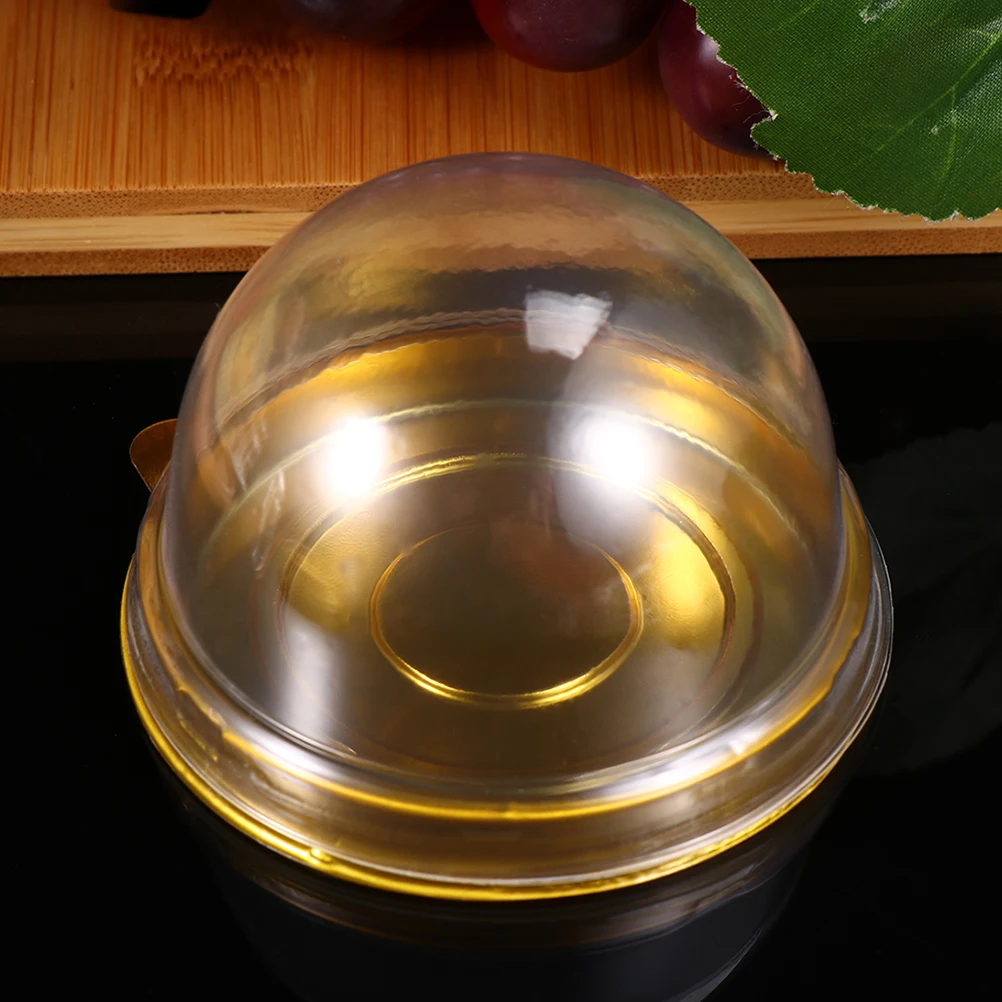 

100pcs Square Round Plastic Boxes for Egg Yolk Pastry Packaging Golden 50 Round 50 Square Lightweight Portable Safe