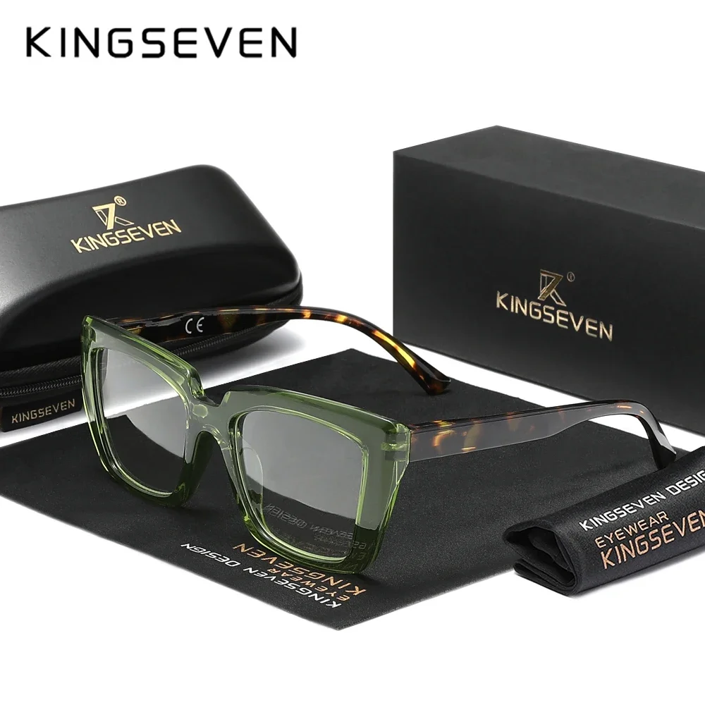 KINGSEVEN Unisex Klassische Lesebrille Blaulichtfilter Presbyopie-Brille Großer Rahmen +1.0+1.5+2.0+2.5+3.0+3.5