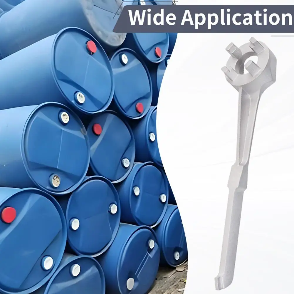 Oil Drum Cap Wrench Multifunctional 4-Claw & Hex Dual Head Opener Barrel Lid Remover Tool Universal Oil Bucket Opening Hand Tool