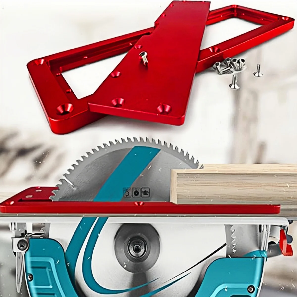 Table Circular Saw Aluminium Alloy Insert Plate, Circular Saw Flip Cover Floor Plate Accessory Part for Woodworking Benchs Tool