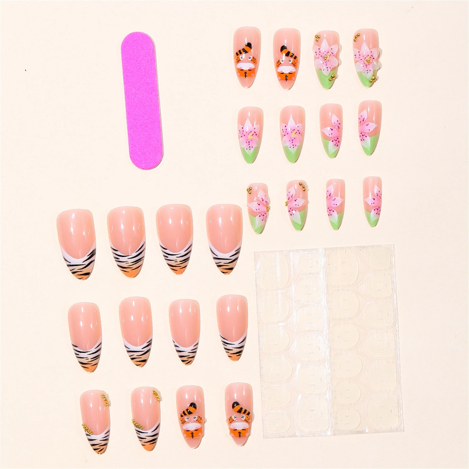 24 peças de unhas postiças de - Resin Art Flowers avaliação e preço