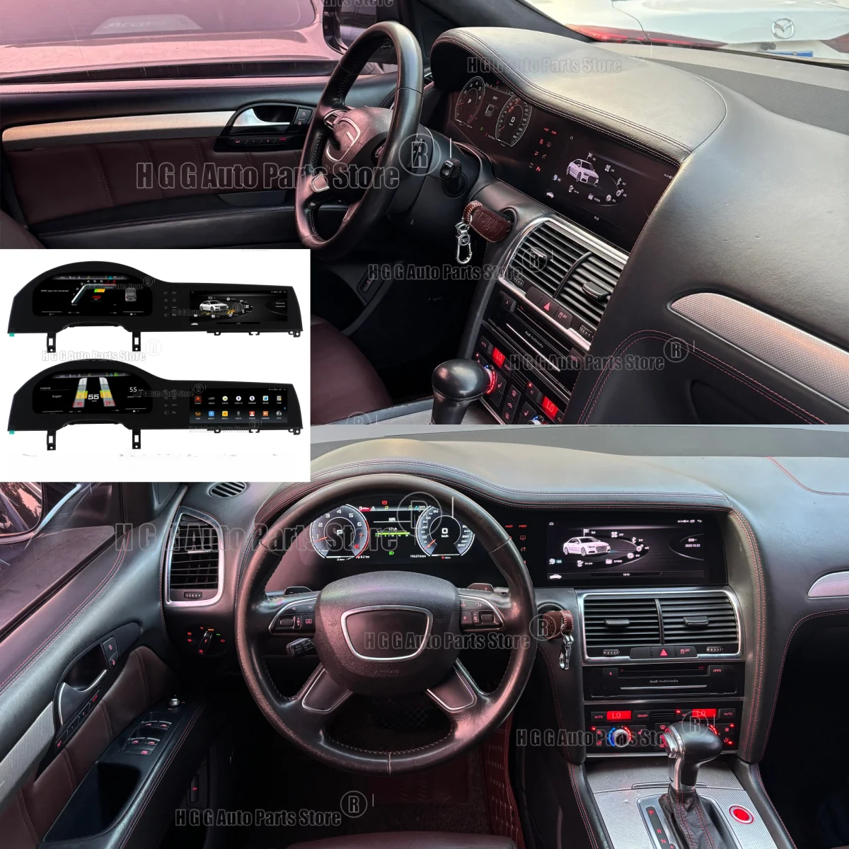 

Digital Cluster 12.3+10.25 Dual Screen Car Radio For Audi Q7 2005-2016 CarPlay Android Auto GPS Navi Stereo Multimedia Player