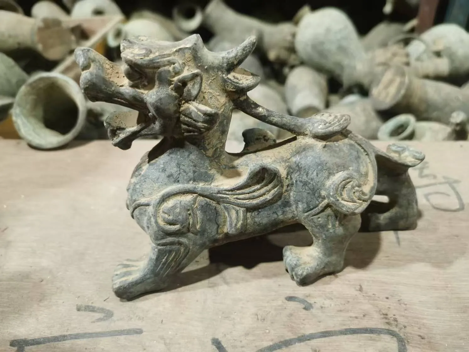 China Copper Pixiu kylin auspicious beast,Old Bronze Be unearthed