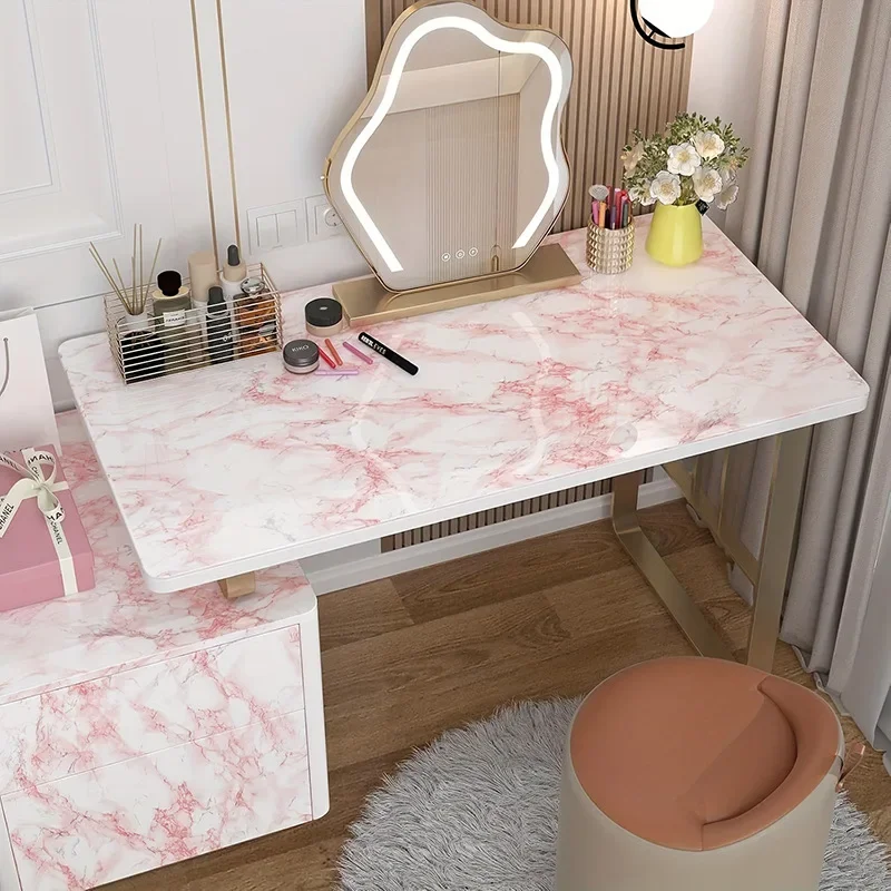 45 * 500CM Imitation Marble Self-adhesive Wallpaper White Pink Restaurant Hotel Front Desk Desktop Renovation PVC Stickers view 4