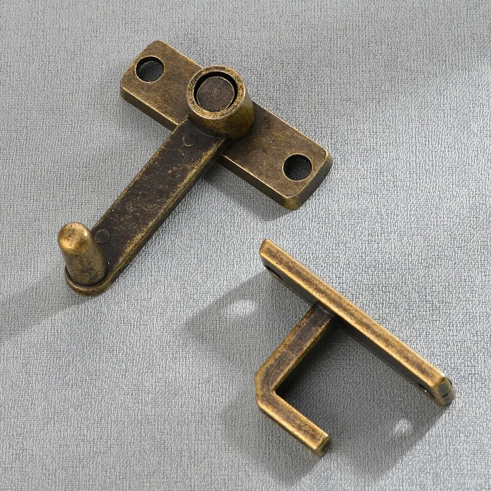 Accessories Vintage Bronze Box Latch Retro Home Hardware Door Lock Handle Home Safety Metal Door Latch