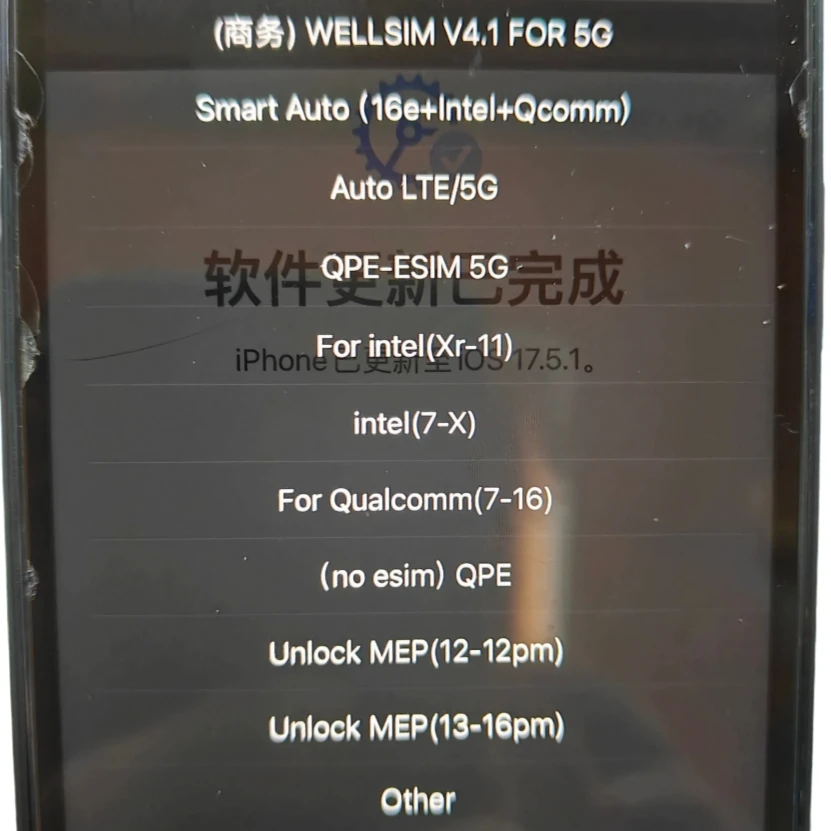 最新のV4.1 Wellsim Pro Glueバージョン、QPE Esim Intel MEPモード搭載、iPhone iOS 26、18、17対応
