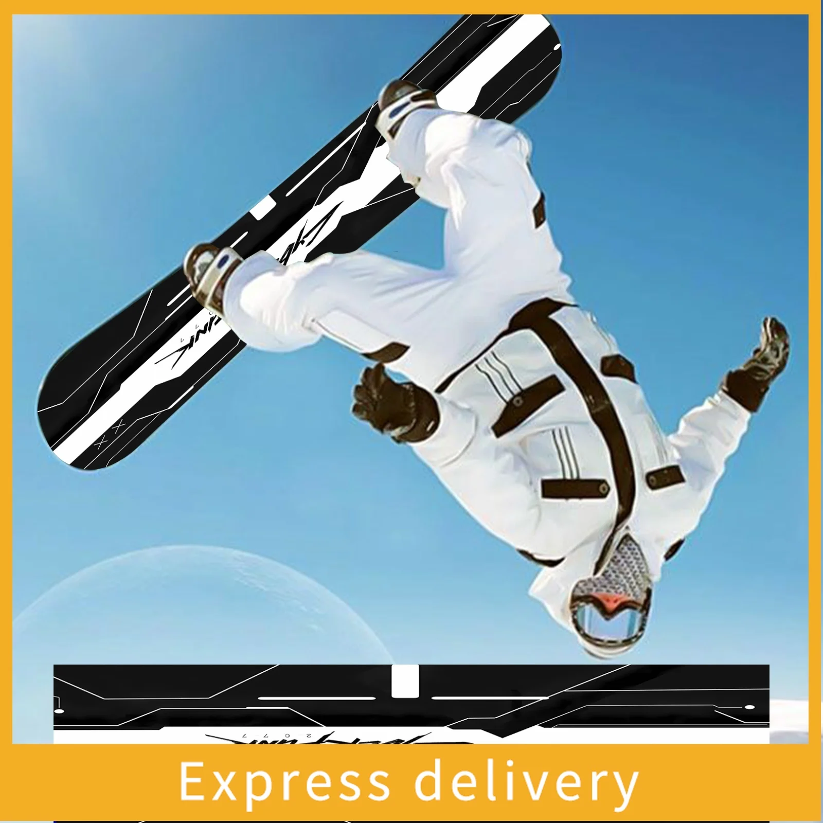 

1 большая минималистичная черная технологичная наклейка для сноуборда, персонализированная наклейка для сноуборда, декоративная наклейка для сноуборда.