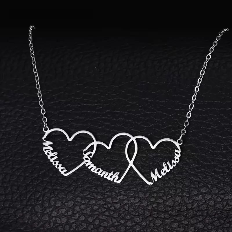 Kalung Nama Hati Saling Terkai - Name Necklace Custom ulasan dan harga