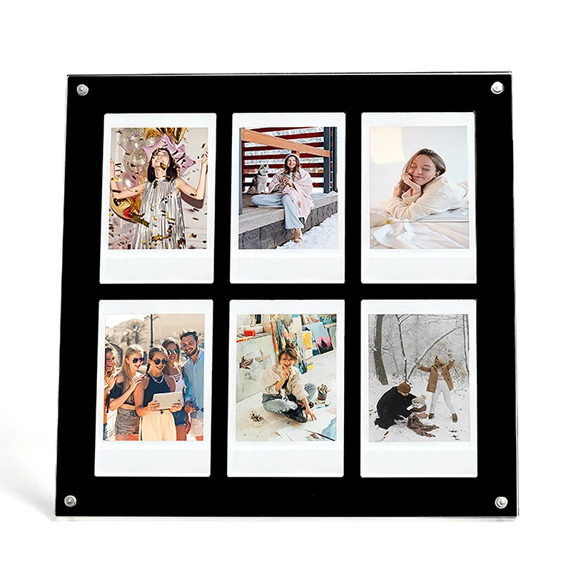 

Transparent Instant Camera Photo Frame 6 Slots Magnetic 3 Inch Picture Holder Acrylic Vertical For Fujifilm Instax Mini