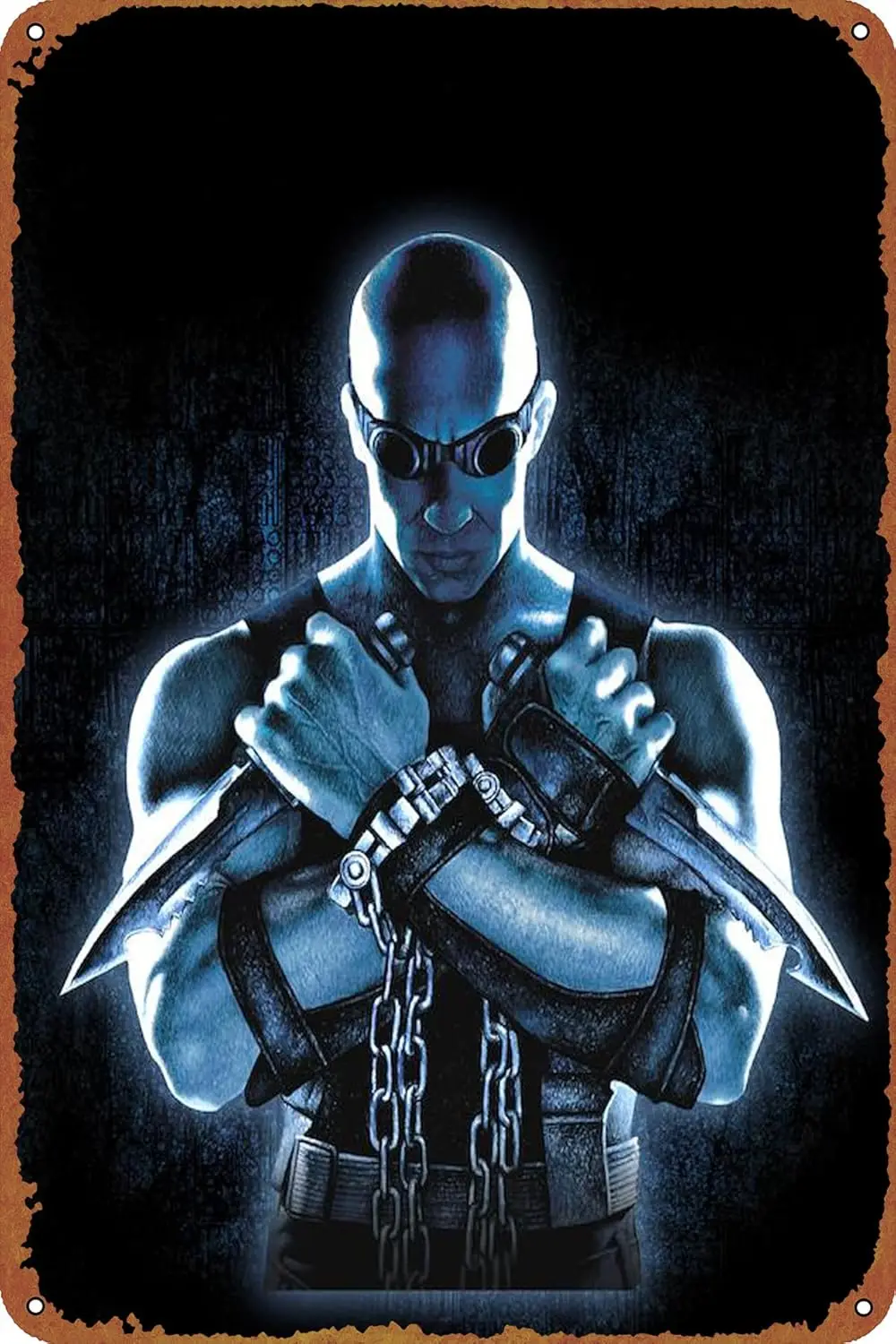The Chronicles of Riddick Movie Poster Wall Decor Sign - 12x8 Inch Metal Sign Wall Decor Sign,cave,bar,club,home Wall Art M sign