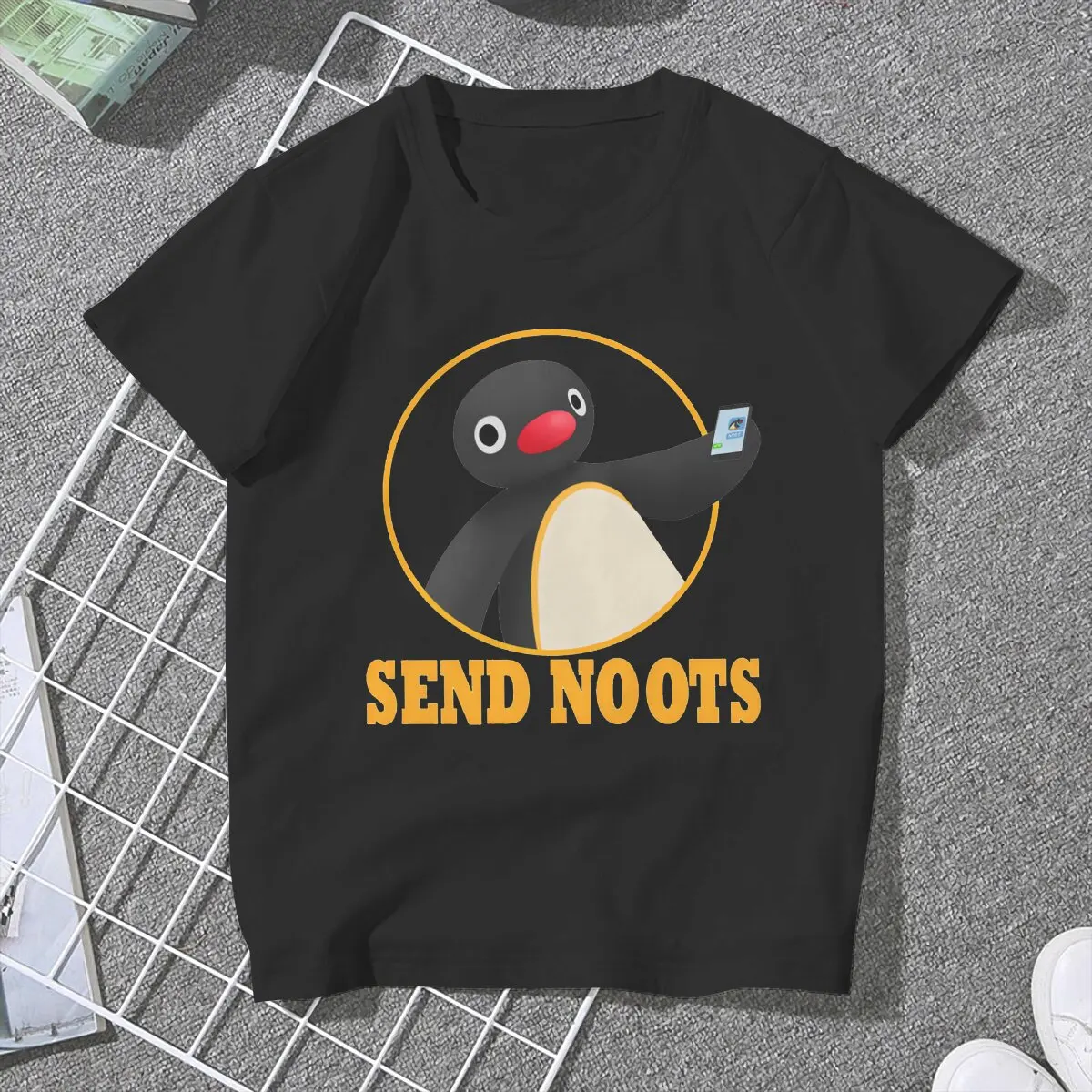 Pingu Penguin Anime Send Noots Classic T Shirt Harajuku Graphic Women's Polyester Tshirt O-Neck