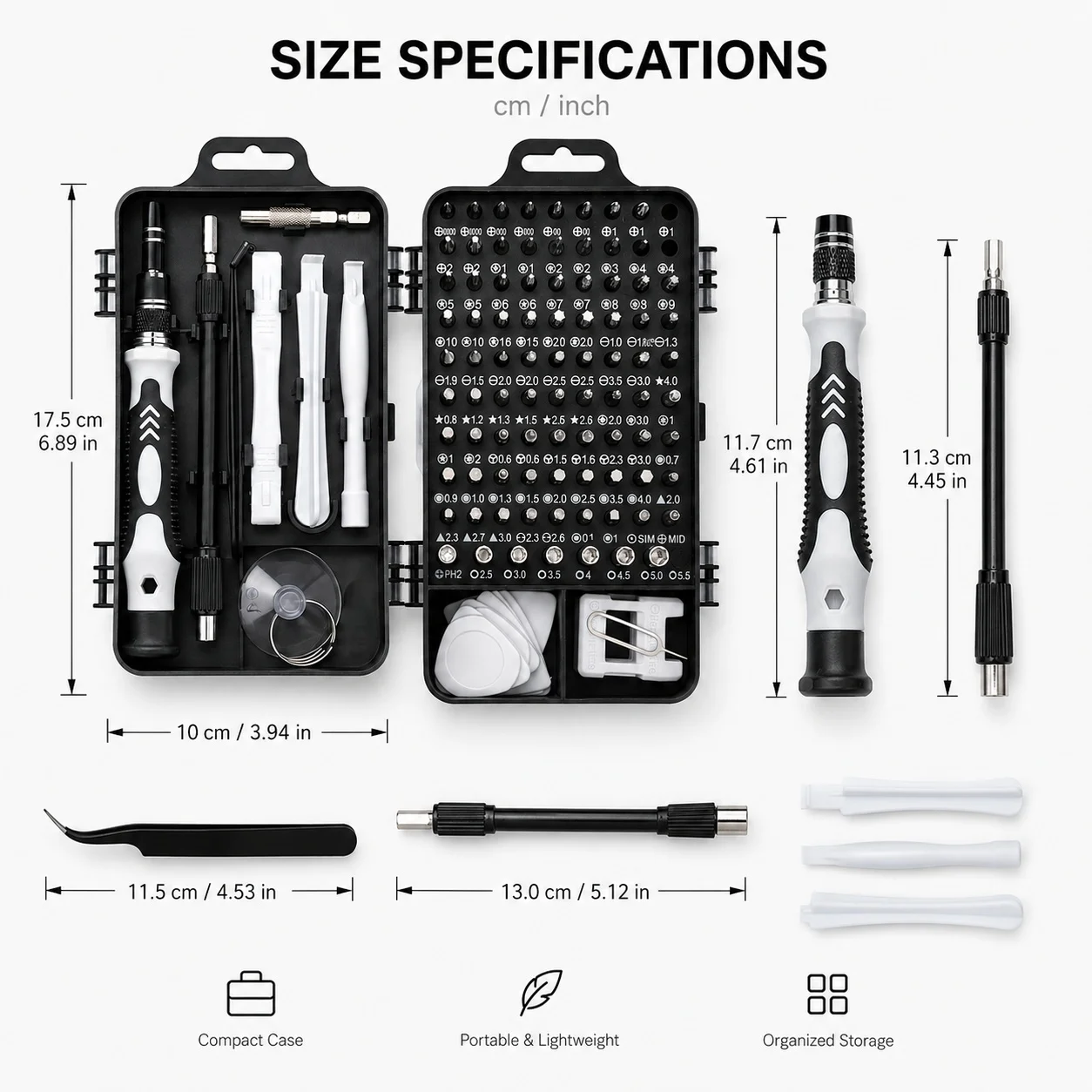 Multi‑function 115Pcs Electronics Screwdriver Repair Set, Portable Magnetic Driver Kit for Phone Notebook Small Devices Fixing