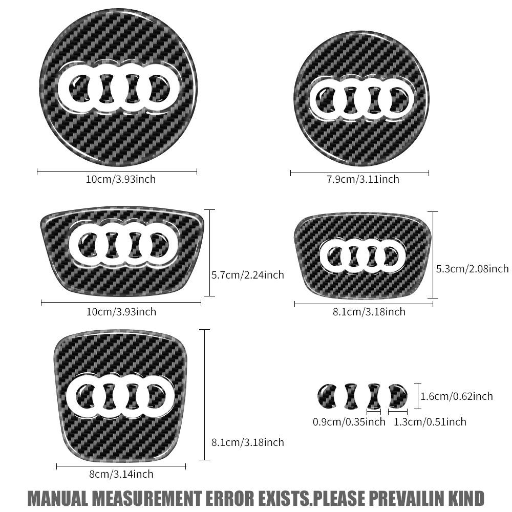 Car Steering Wheel Ring Trim Carbon Fiber Sticker Cover Decoration Auto Accessories For Audi A4 B8 A3 8P A6 C7 8V B9 B7 B6 C6 A5 - view 3