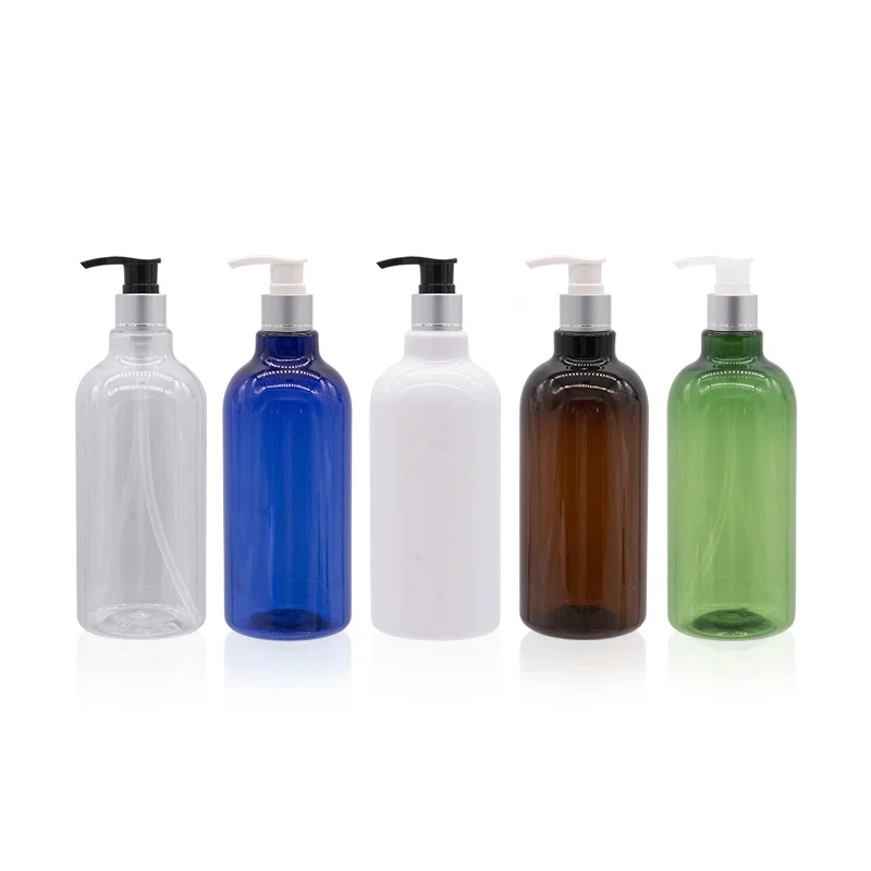 12pcs 500ml Empty Shampoo Pump Plastic Bottles With Gold Silver Collar Liquid Soap Dispenser Bottle Shower Gel Washing Container