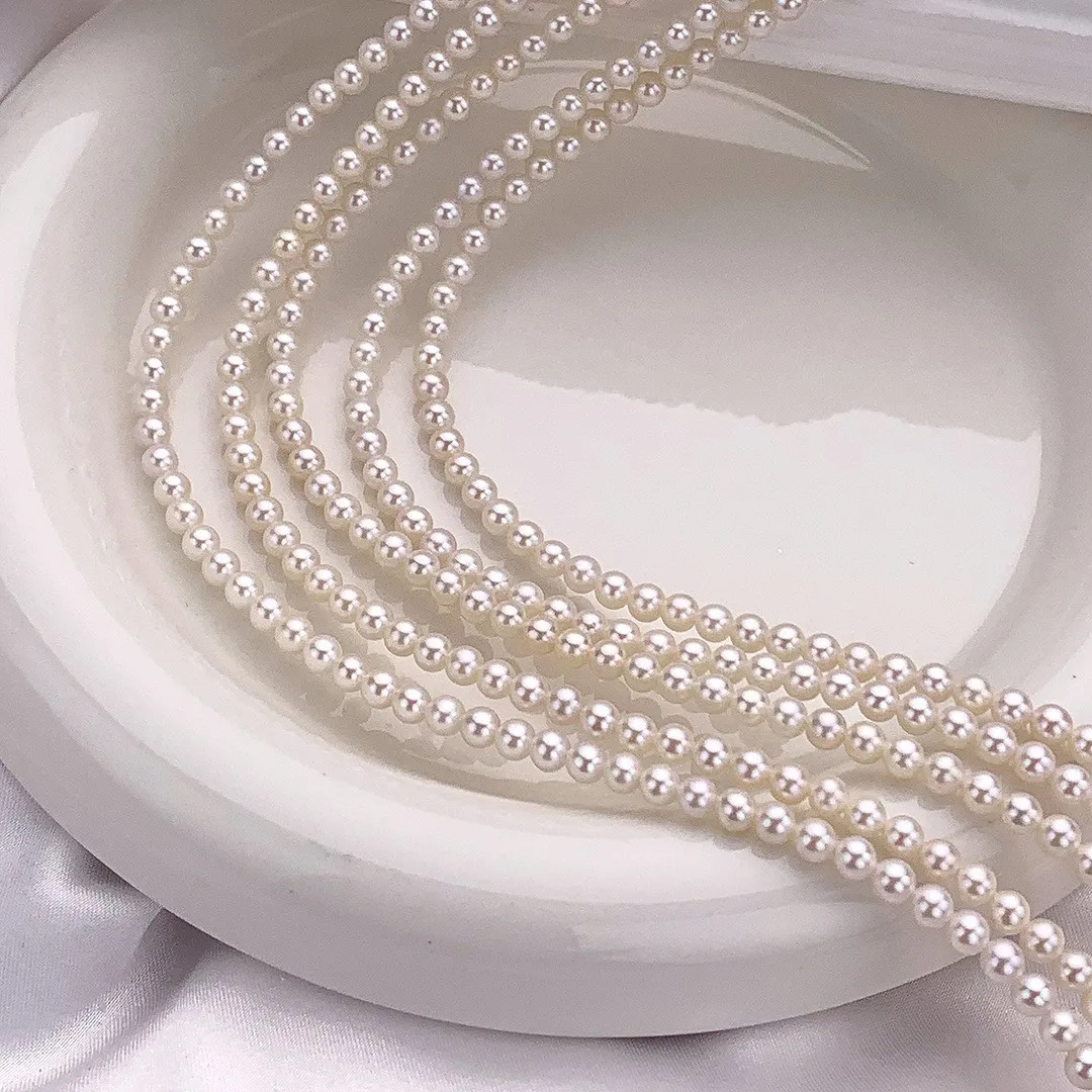 

AAAAA 3,5-4 мм мини-высококачественные круглые бусины из натурального пресноводного жемчуга полуфабрики для изготовления ювелирных изделий DIY аксессуары для ожерелья