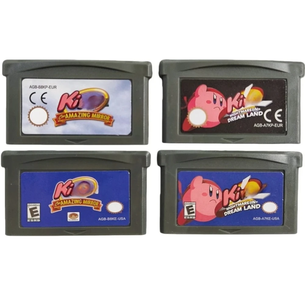 Kirby 32-Bit Video Game GBA Game Cartridge Console Card Amazing Mirror Nightmare in Dream Land for GBA NDS