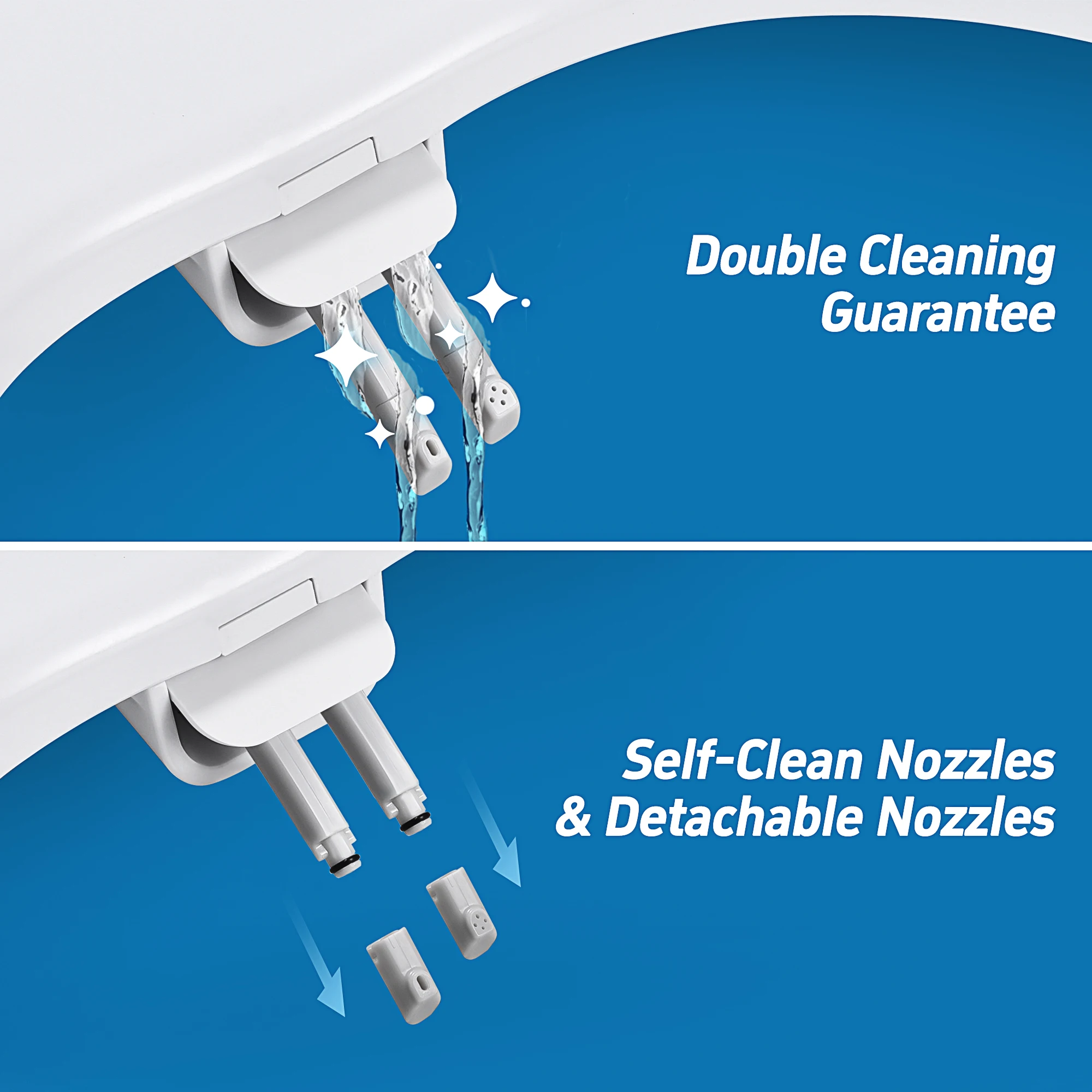Samodra runde, nicht-elektrische Bidet-Toilettensitze, weiß (nur für europäische Toiletten geeignet) – Detail 5