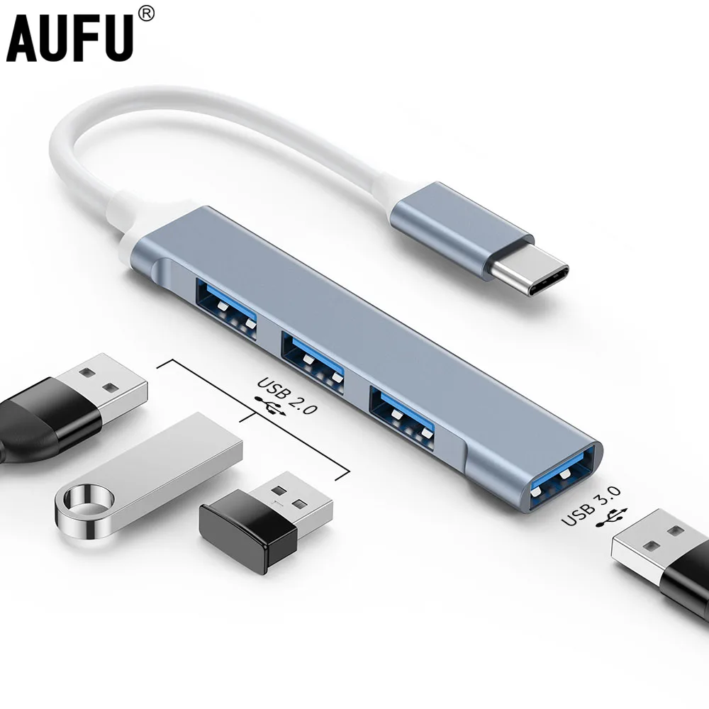 

AUFU USB C HUB 3,0 Type C 4 порта Multi USB разветвитель адаптер OTG для HUAWEI Xiaomi Lenovo Macbook ПК компьютерные аксессуары