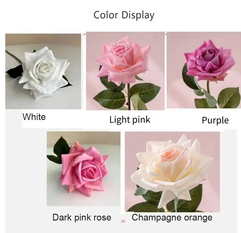 4 Stück Feuchtigkeitsspendende Künstliche Rosenblumen, Echt Aussehende Rosen, Hochzeitsdekoration, Blumenstrauß, Partydekoration, Heimdekoration, Foto-Requisiten – Detail 4