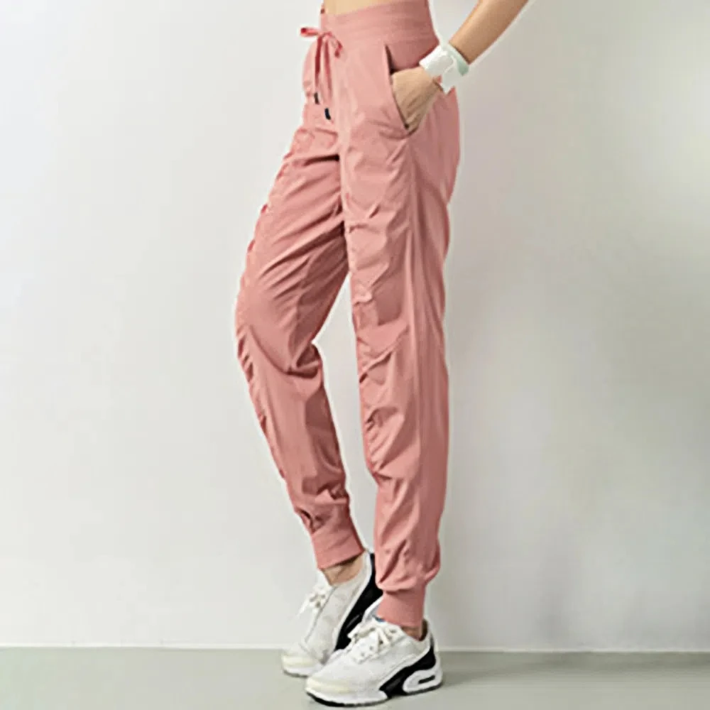 

Slimming Wrinkle Running Pants Tapered High Waist Yoga Pants Quick Drying Breathable Fitness Pants Fitness