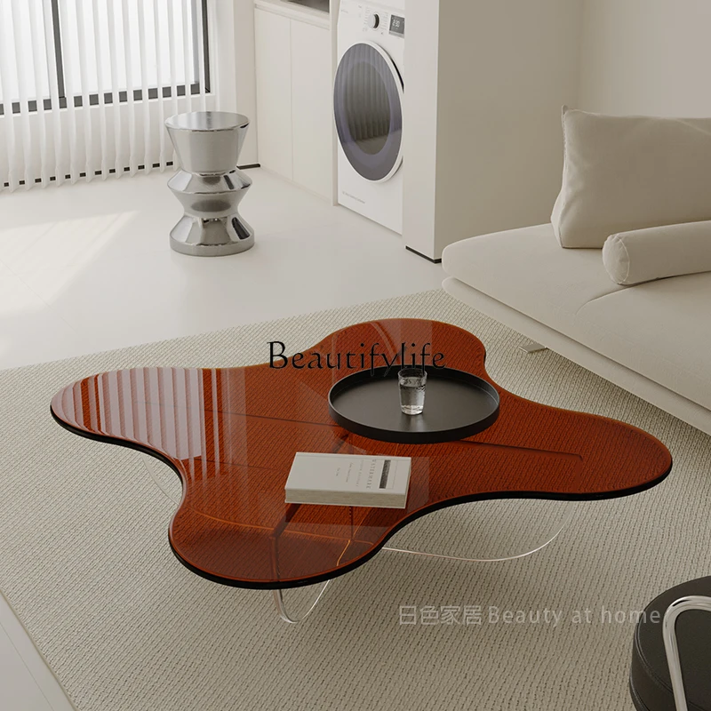 

High-End New Acrylic Living Room Coffee Table Minimalist Light Luxury Modern Simple Home Shaped