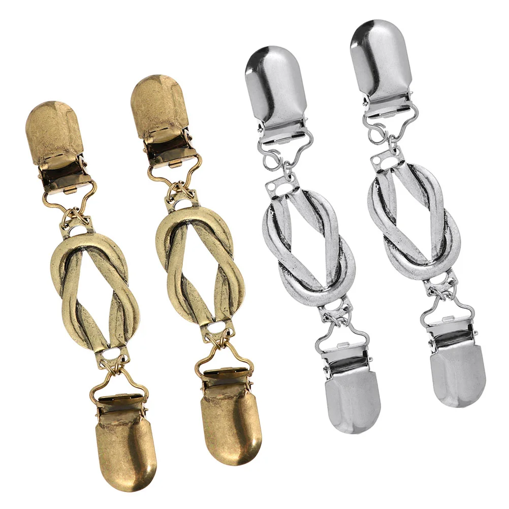 Fermoirs châle haut de gamme pour femmes, chemisiers et pulls, col à lacets, clips cardigan rétro, boucles de cape de chemise, 4 pièces