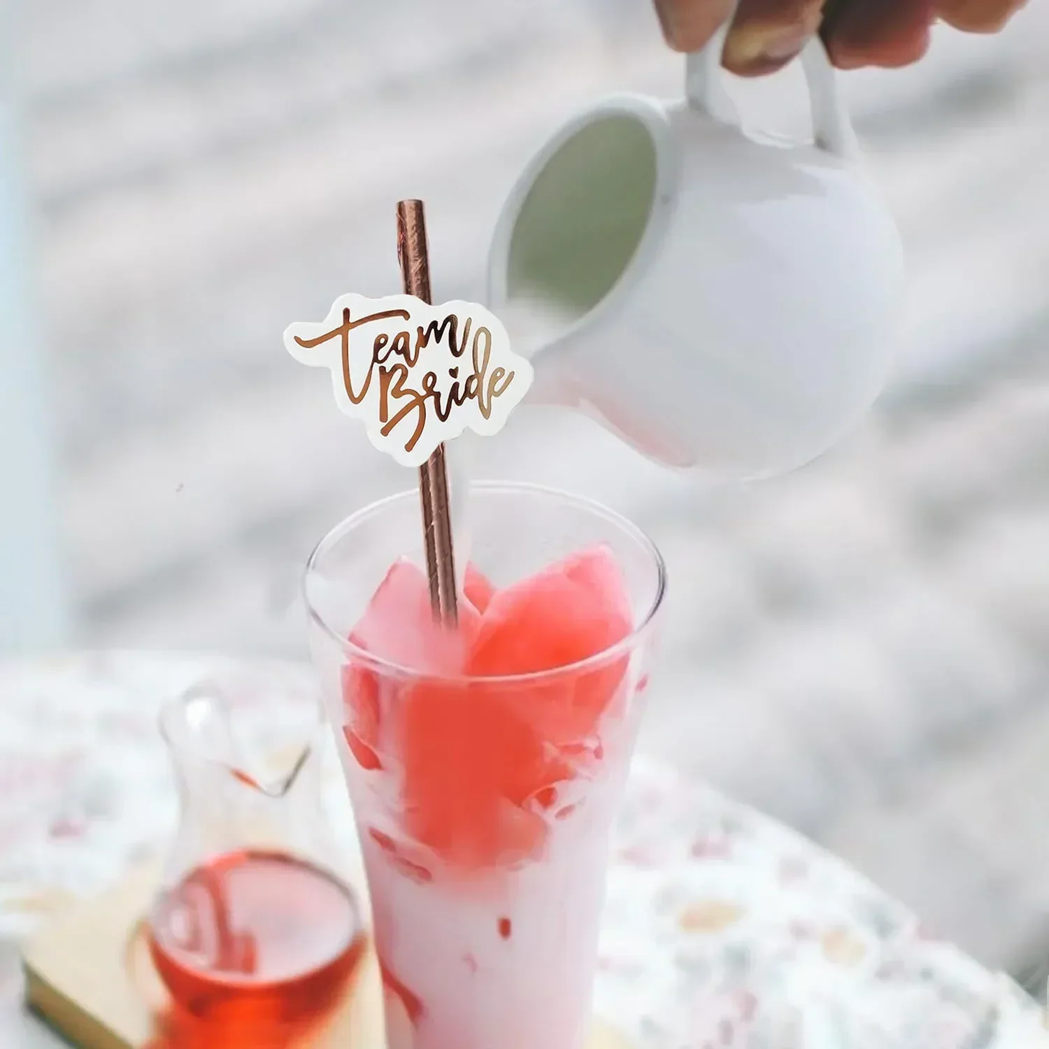 Bachelorette-Becher für die Team Bride – wiederverwendbare 16-Unzen-Brautjungfern-Partydekorationen und Gefälligkeiten für die Braut, Stammgeschenke, Party- und Hochzeitszubehör – Detail 7