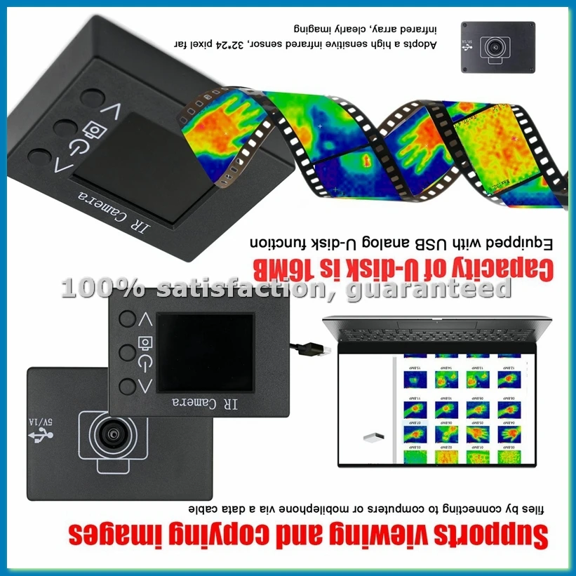 MLX90640 Infrared Temperature Sensor Simple Thermal Imager 1.8Inch LCD Screen Handheld IR Thermograph Camera-A27I