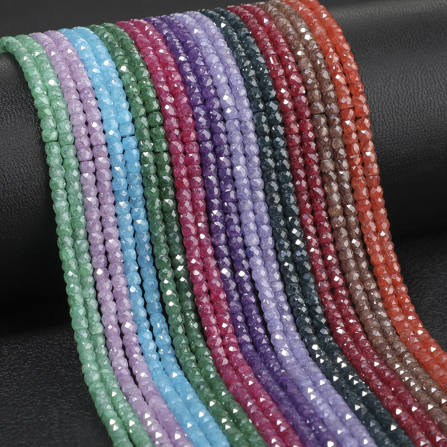 2x3mm A+ Faceted Ice Cracked Natural Zircon Gem Stone Beads Multicolors Mineral Beads For Jewelry Making DIY Bracelets Necklace