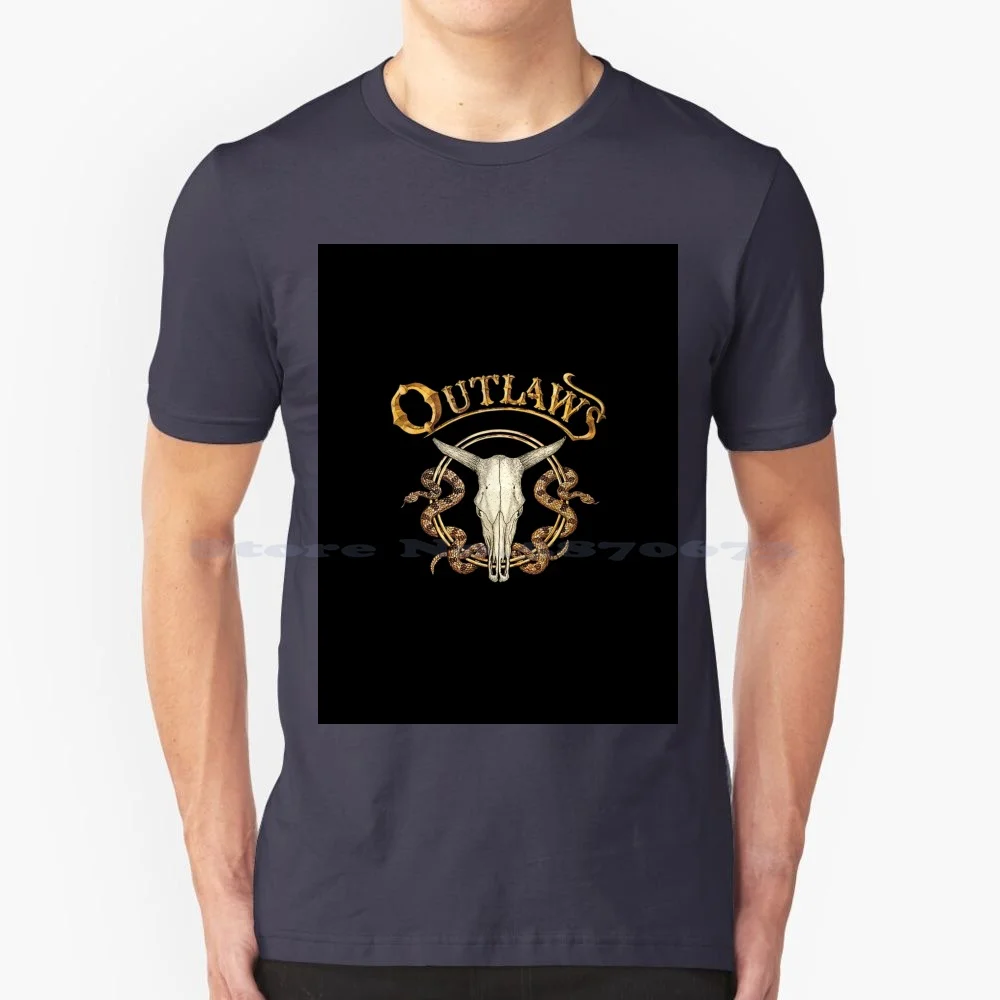 Album Logo Outlaws Rock Band Best Selling Tour T Shirt 100% Cotton Tee Album Logo Outlaws Band Best Selling Tour Kiwotnimbrung