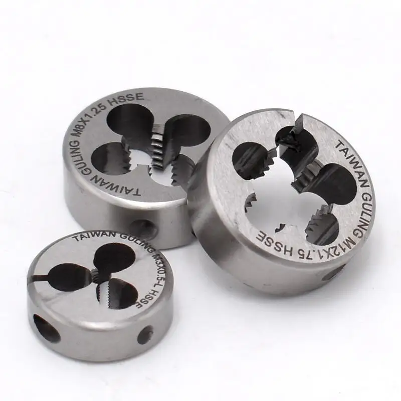 HSSE Adjustable Round Die M8M9M10M11M12M13M14M16M18M20 X0.35 0.75 1.25 1.75 2 2.5 1 1.5 for Stainless Seel Thread Cutting Dies